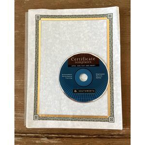 Southworth Gold Foil Inlay Certificate Stationary Paper Bulk + CD for Templates